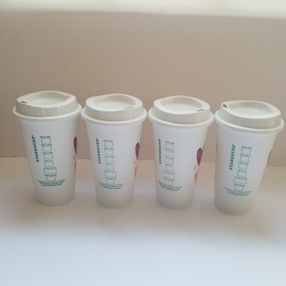 Starbucks Valentine 2020 Reusable Cups Set of 4 - Picture 2 of 5